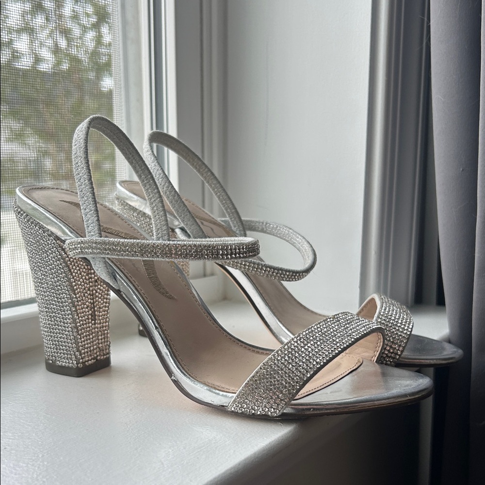 Nina 6.5 Elegant Silver rhinestone Women's Heels